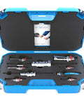 Open rugged case showing Pro Grade Internal Bearing Puller Kit 7-60 Mm For Quick Dismounts With Spring Loaded Extractors