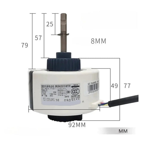 Indoor Unit DC Fan Motor Replacement Spare Part For Air Conditioners Beefy Built To Last High Efficiency Industrial Grade Performance Low Noise Reliable Easy Install, 8mm shaft