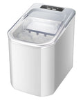 Effortless Portable Ice Cube Maker No Stress Countertop Machine chilling nine fresh blocks with see-through lid.