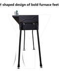 Side view of Foldable Charcoal Grill With Three Temperature Settings, Windproof Camping BBQ showing Y-shaped legs and storage shelf