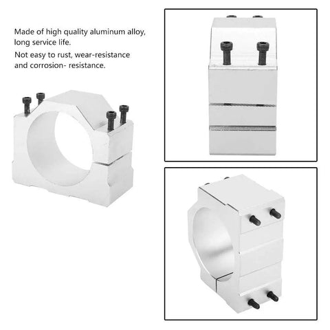 Aluminum CNC Motor Bracket Mount Clamp Kit With Screws 80mm Clamp For Spindle CNC Engraving Milling Machine Durable High Precision Holder Easy Install Tight Fit And No Slip, aluminum alloy