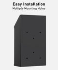 Side view of Workhorse Heavy Duty Metal Donation Box With Lock, wall-mounted black steel box showing multiple mounting holes