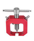 Front view of RC Bearing Puller For Motors And Gears, Aluminum Alloy Gear Removal Tool with CNC machined construction, red anodized.