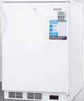 Real Deal Commercial Upright Freezer With Digital Thermostat, Ultra Low Temp Negative Thirty Five Celsius For Pharma And Bulk Groceries, Slim Counter Height Design Keeps Your Stash Frozen In White, front view with digital display.