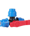 Heavy Duty Pe Water Pipe Quick Connector With Quick Shut Off Valve durable plastic coupling fittings with blue connectors.