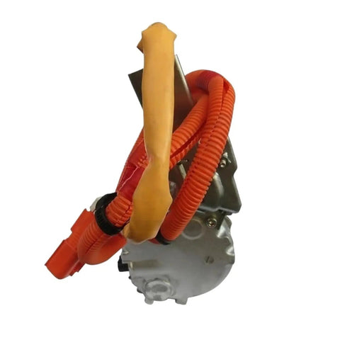 Heavy Duty Electric Hybrid Air Conditioning Compressor Direct Fit Swap For Toyota Alphard 2 4 with orange wiring and connections.