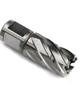 OSCARBIDE annular cutter, side view, 13/16 in diameter, 3/4 in Weldon shank.