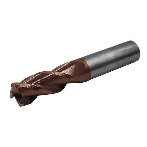 1/2 Inch Solid Carbide Corner Radius End Mill For Aluminum With 37 Degree Helix And 0.060 Inch Corner Radius, Three Flutes, ZRN Coated