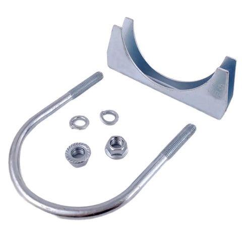 Heavy Duty Exhaust U Clamps Saddle Style for 3 Inch Exhaust Pipe Fit 3 Inch Outer Diameter Pack of 2 close-up