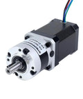 High Torque Nema 17 Stepper Motor With Planetary Gearbox Ten To One Ratio And Built In Shaft Coupling front view