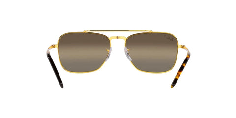 Unisex Caravan Square Sunglasses RB3636 With Polarized Clear Gradient Dark Brown Lenses In Legend Gold Frame 58 mm Full Rim