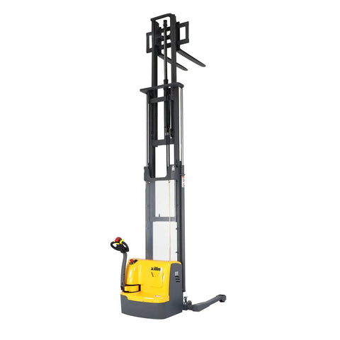 Pro Grade Electric Powered Stacker With Straddle Legs For Warehouse Heavy Duty Material Lift 3300 Lb Capacity 177 Inch Max Height Built Like A Tank Super Smooth Ride Ultimate Industrial Workhorse