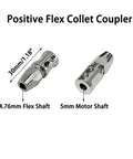 RC Boat Flex Collet Coupler 5mm Motor Shaft to 4.76mm Flex Shaft Stainless Steel Flexible Coupling 30mm length image