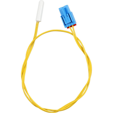 DA32-10105X refrigerator temperature sensor with yellow wires and blue connector