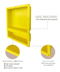 Shower Niche Tile Ready Organizer Set 32 By 20 Inches With 16 By 20 Inch Single Shelf And 16 By 20 Inch Double Shelf Yellow Durable ABS
