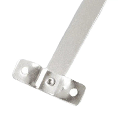 Close-up of a single iron hinge from 2 Pack Cabinet Lid Hinges With Lid Support Durable Folding System For Suitcases Jewelry Boxes Wooden Boxes
