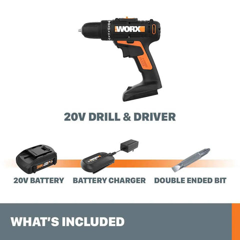 Power Share Compatible 20V Cordless Drill And Driver With 265 In Lbs Torque 15 Position Clutch Ultra Lightweight Under 3 Lbs Kit