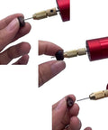 USB Mini Electric Drill Kit With Six Drill Bits For Resin Jewelry, Plastic And Wood in red used on small bead