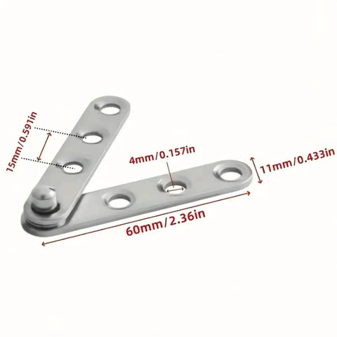 Six Pack Heavy Duty 360 Degree Concealed Hinges For Cabinets And Doors Stainless Steel Flush Mount Fittings with dimensions visible