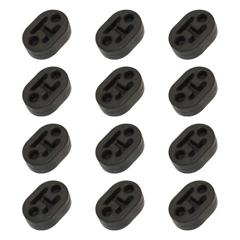 Top Grade Universal Car Exhaust Mount Repair Hanger Bracket Rubber Kit 12 Pieces Fits Toyota Honda And More, Heavy Duty Suspension Fix For Undercarriage Noise And Vibration Elimination black rubber hangers