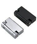 Rotary Corner Hinge For Industrial Equipment And Sheet Metal Cabinets, front view of durable zinc alloy pivot with light 2 finish