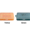 Yellow and green Double Sided 13 Compartment Hardware Box Organizer For Screws Nuts Bolts And Small Parts Durable Plastic Tool Box