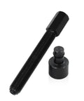 Angled side view of WnSEu inner cam bearing installer and puller tool - two-piece black threaded rod and adapter.