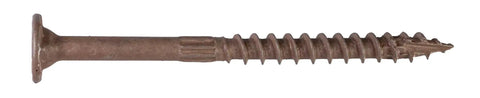 Heavy Duty Framing Screws 3 Inch Structural Wood Construction Fasteners With Killer Sawtooth Tip For Lightning Quick Driving And Tan Quick Guard Coated Low Profile Head