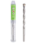 Masonry drill bit HLOFIZI 1/2 in x 8 in, carbide-tipped with 3-flat shank, shown with clear plastic packaging.