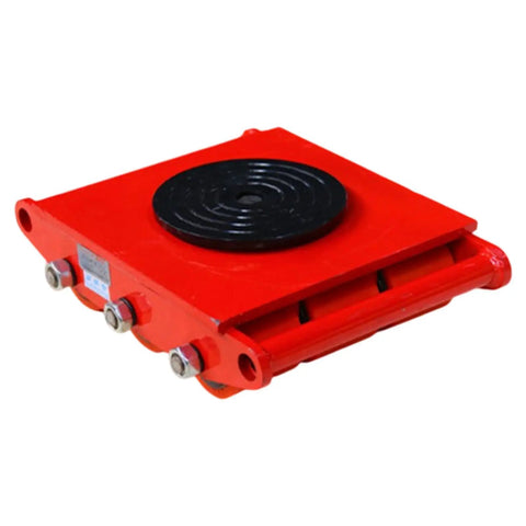 Heavy Duty Machinery Mover Skate Dolly With 15T Capacity in red, designed for smooth transport of heavy equipment.