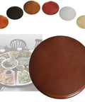 Heavy Duty Wood Lazy Susan Turntable Featuring Silky Smooth Swivel Motion For Home Kitchen And Hospitality Buffets In Classic Walnut Finish, 40 inches.