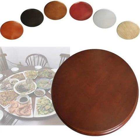 Heavy Duty Wood Lazy Susan Turntable Featuring Silky Smooth Swivel Motion For Home Kitchen And Hospitality Buffets In Classic Walnut Finish, 40 inches.