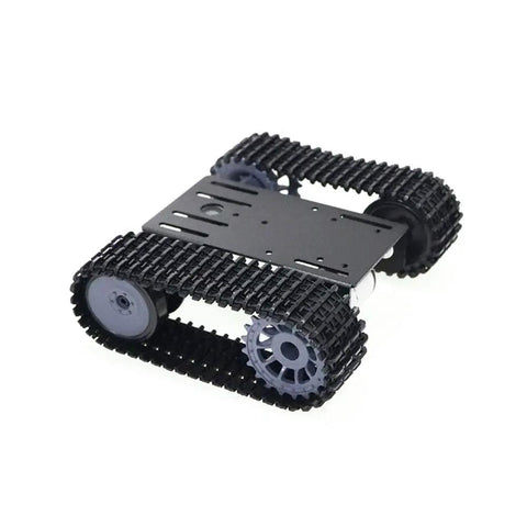 Tracked Robot Smart Car Kit With 12V Motor, Tank Tread Chassis, Beefy Metal Bottom Plate, Arduino Compatible TP101 on white background.