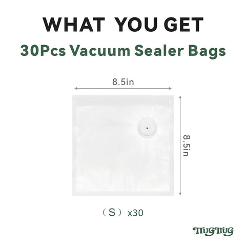 30 Pack Vacuum Sealer Bags 8.5x8.5 Inches, BPA Free Reusable Sous Vide Bags For Microwave Heating, Freezer Storage image