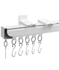 Heavy Duty Aluminum Curtain Track System With Adjustable Ceiling Or Wall Mount 3 Feet To 6 Feet Roller Hooks For Grommet And Pleated Drapes White Finish Built To Last, white aluminum track with hooks