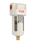Three Eighths Inch NPT Air Dryer For Compressors With Water Separator AF3000-03 Semi Auto Drain 5 Micron Brass Filter Element