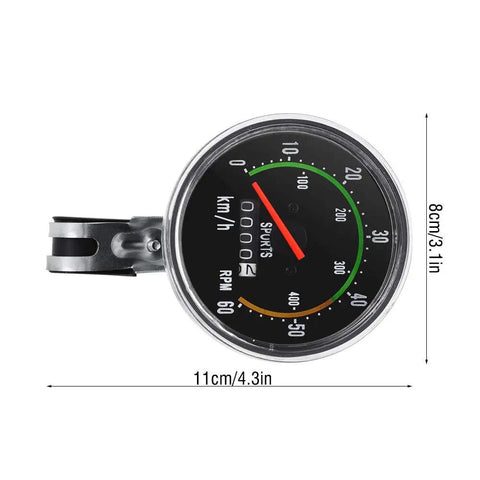 Old School Mechanical Bike Speedometer And Odometer Cyclocomputer For 26, 27.5, 28, 29 Inch Wheels Aluminum Alloy Case With Crystal Lens