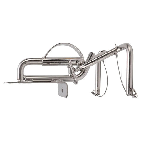 Storage Case Boat Snap Davits For Dinghy Lock System In 304 Stainless Steel Marine Hardware Beefy Heavy Duty Mounting Solution For Yachts And Inflatable Boats Secure Locking And Smooth Deployment, stainless steel snap davit shown open
