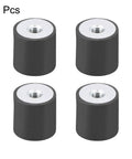 20x20mm M6 Thread Rubber Mounts Set Of 4 Vibration Isolators For Machinery And Equipment Anti Vibration Pads Silent Block Base Blocks Heavy Duty Damping Cushions To Cut Side Vibration, 4 black rubber mounts