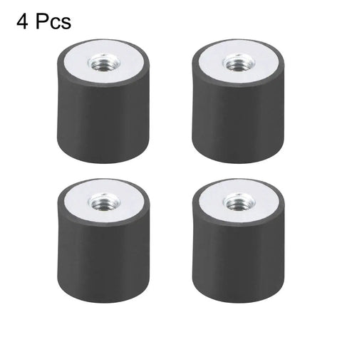 20x20mm M6 Thread Rubber Mounts Set Of 4 Vibration Isolators For Machinery And Equipment Anti Vibration Pads Silent Block Base Blocks Heavy Duty Damping Cushions To Cut Side Vibration, 4 black rubber mounts