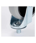 Close-up of a lead screw on a caster from the Five Pack Four Inch TPR Lead Screw Universal Casters And Shelf Casters For Office Furniture And Trolleys