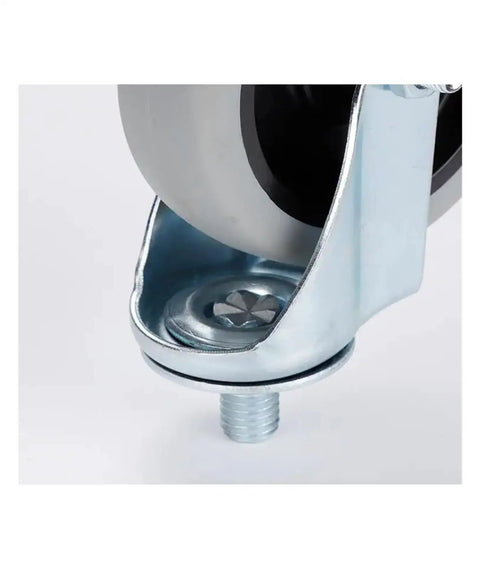 Close-up of a lead screw on a caster from the Five Pack Four Inch TPR Lead Screw Universal Casters And Shelf Casters For Office Furniture And Trolleys