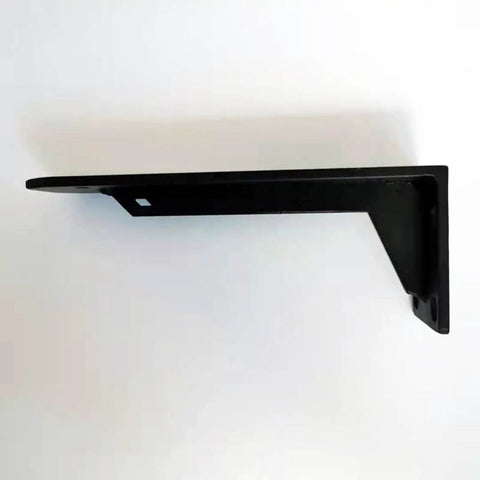 Built Tough Heavy Duty Wall Mount Brackets Rock Solid L Shaped Floating Supports Durable Steel in black, ideal for shelving in kitchens.