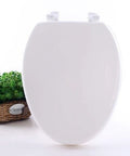 Smooth As Butter Soft Closing Square Toilet Seat With Quick Release Hinges And Stainless Steel Adjustable Hardware Designed For Easy Peasy Cleaning And Zero Slamming Nonsense In Modern Bathrooms, white finish, square shape.