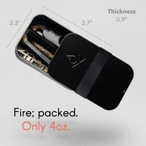 Survival Fire Starter Kit With All In One Ferro Rod Striker Tinder Wick And Bellows Waterproof Camping Gear compact tin set