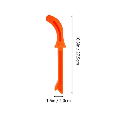Heavy Duty Woodworking Push Block Handle For Table Saw And Jointer Safety Push Stick Orange Carpenter Grip shown with dimensions.
