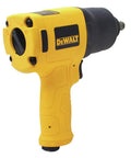 Half-Inch Drive Pneumatic Impact Wrench With 600 Ft-Lbs Torque Yellow Black Design, side view of air-powered tool.