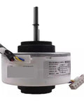 DC310V 27W Replacement Brushless DC Fan Motor For Air Conditioning Systems, side view showing connector wires and label details.