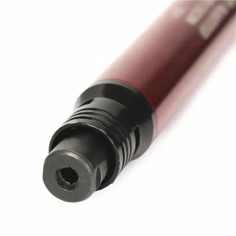 Close-up of Slick Built Air Micro Die Grinder Kit With Heavy Duty Pneumatic Equipment Accessories showing rotary chuck end.