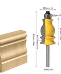 Dead Nuts Reliable 6mm Shank Handrail Router Bit For Woodworking Trimming And Molding, featuring a yellow carbide cutter head.